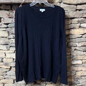 Kim Rogers cable knit black sweater